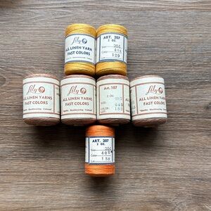 Lily YELLOW + ORANGE Linen Yarns